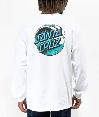 Santa Cruz Wave Dot White Long Sleeve T-Shirt