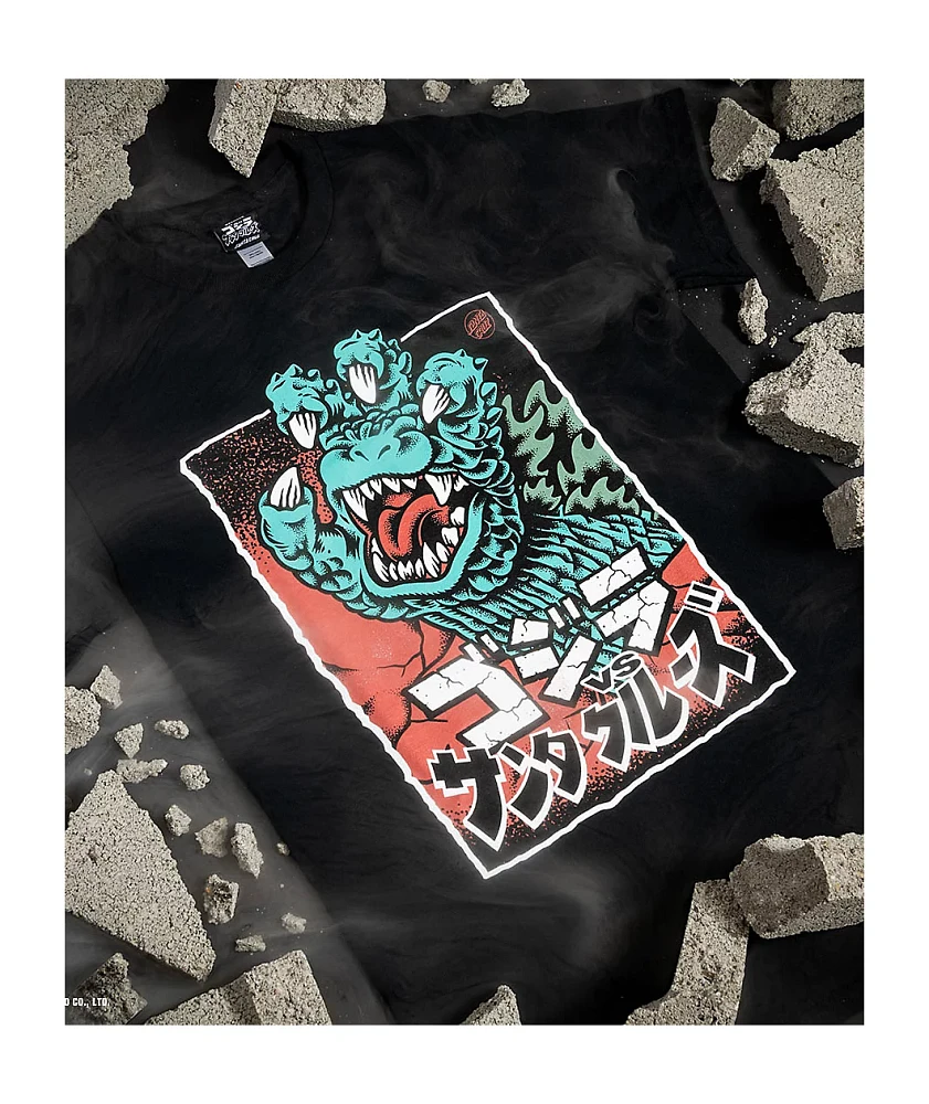 Santa Cruz x Godzilla Hand Black T-Shirt