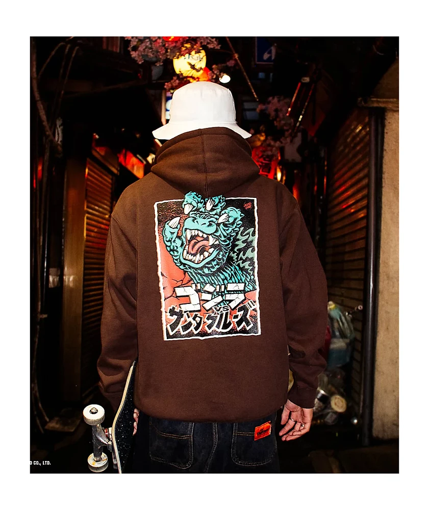 Santa Cruz x Godzilla Hand Brown Hoodie