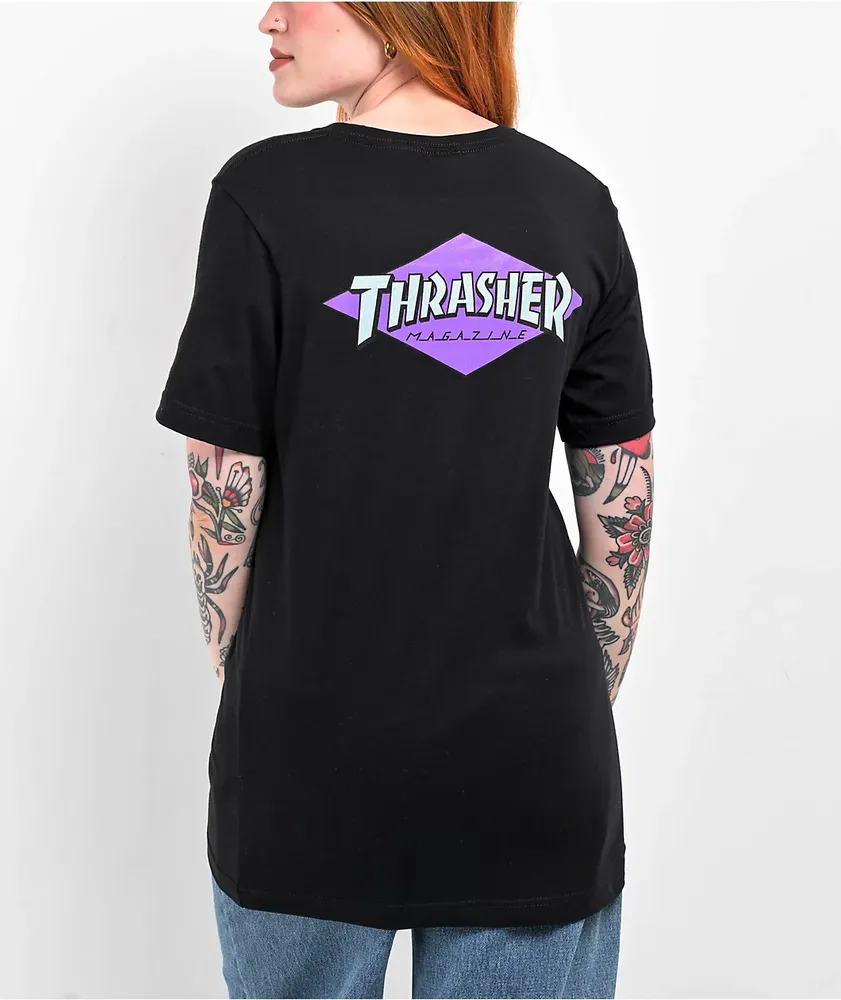 Santa Cruz x Thrasher Diamond Dot Black T-Shirt