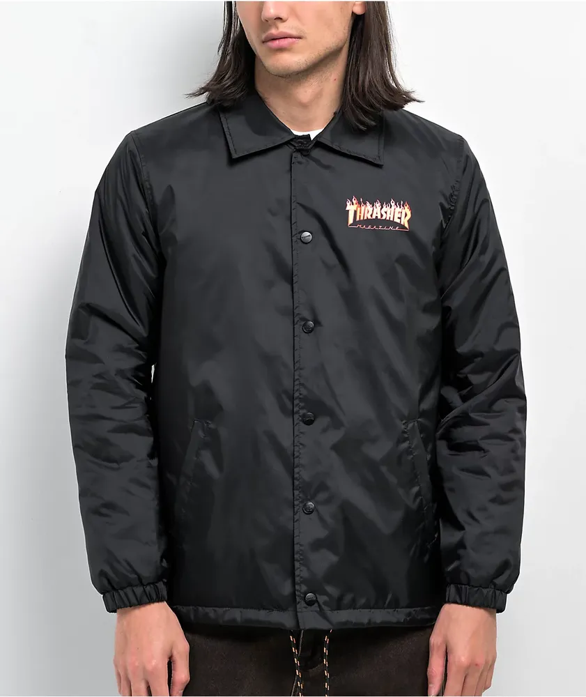 Santa Cruz x Thrasher Flame Dot Black Coaches Jacket