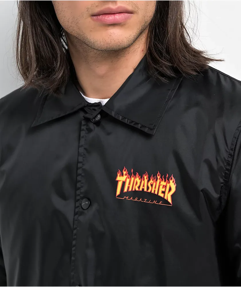 Santa Cruz x Thrasher Flame Dot Black Coaches Jacket