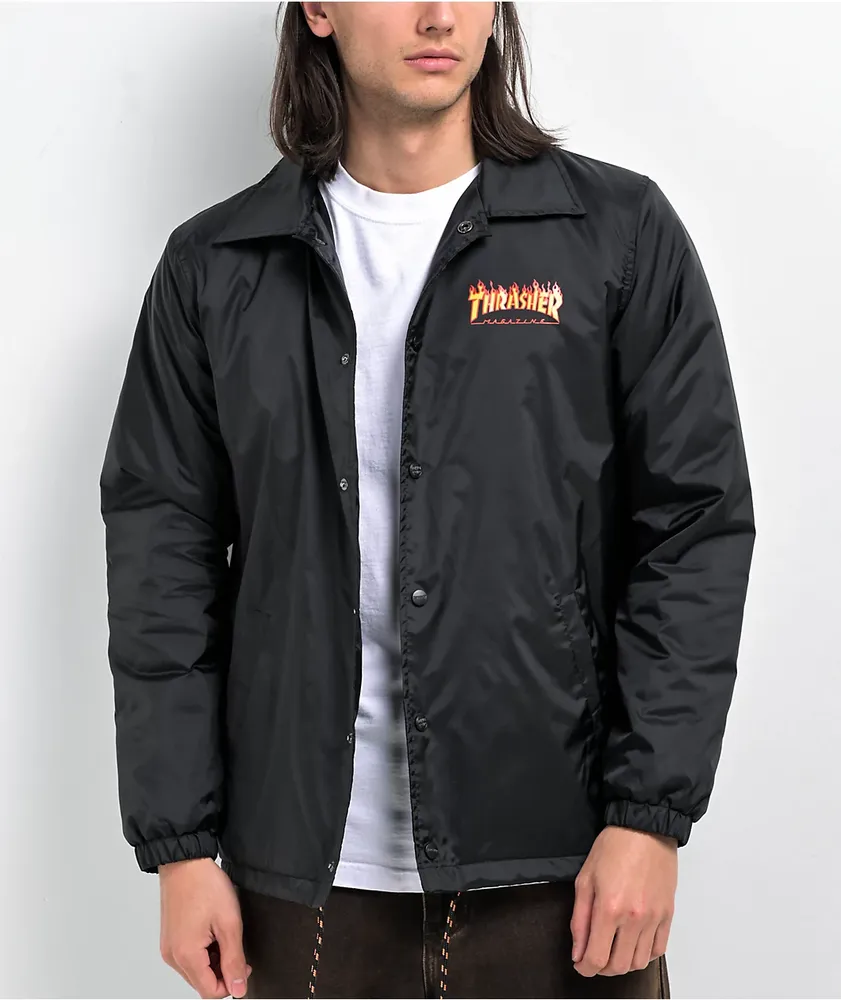 Santa Cruz x Thrasher Flame Dot Black Coaches Jacket