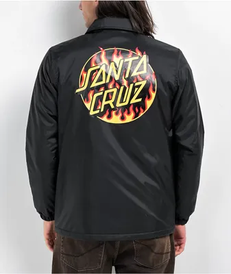 Santa Cruz x Thrasher Flame Dot Black Coaches Jacket