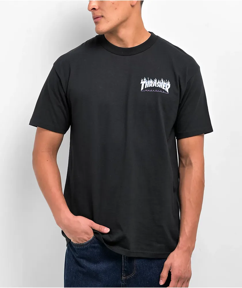 Santa Cruz x Thrasher Flame Dot Black T-Shirt