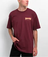 Santa Cruz x Thrasher Flame Dot Burgundy T-Shirt