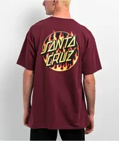 Santa Cruz x Thrasher Flame Dot Burgundy T-Shirt