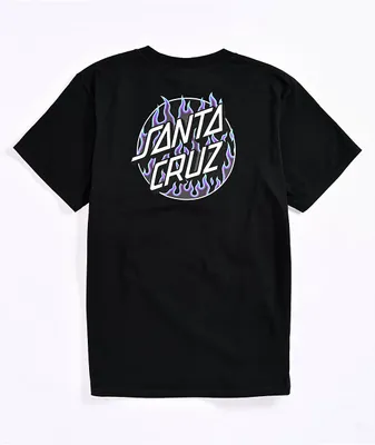 Santa Cruz x Thrasher Kids Flame Dot Black T-Shirt