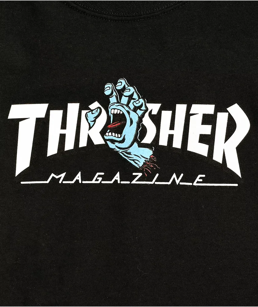 Santa Cruz x Thrasher Kids Screaming Hand Black T-Shirt