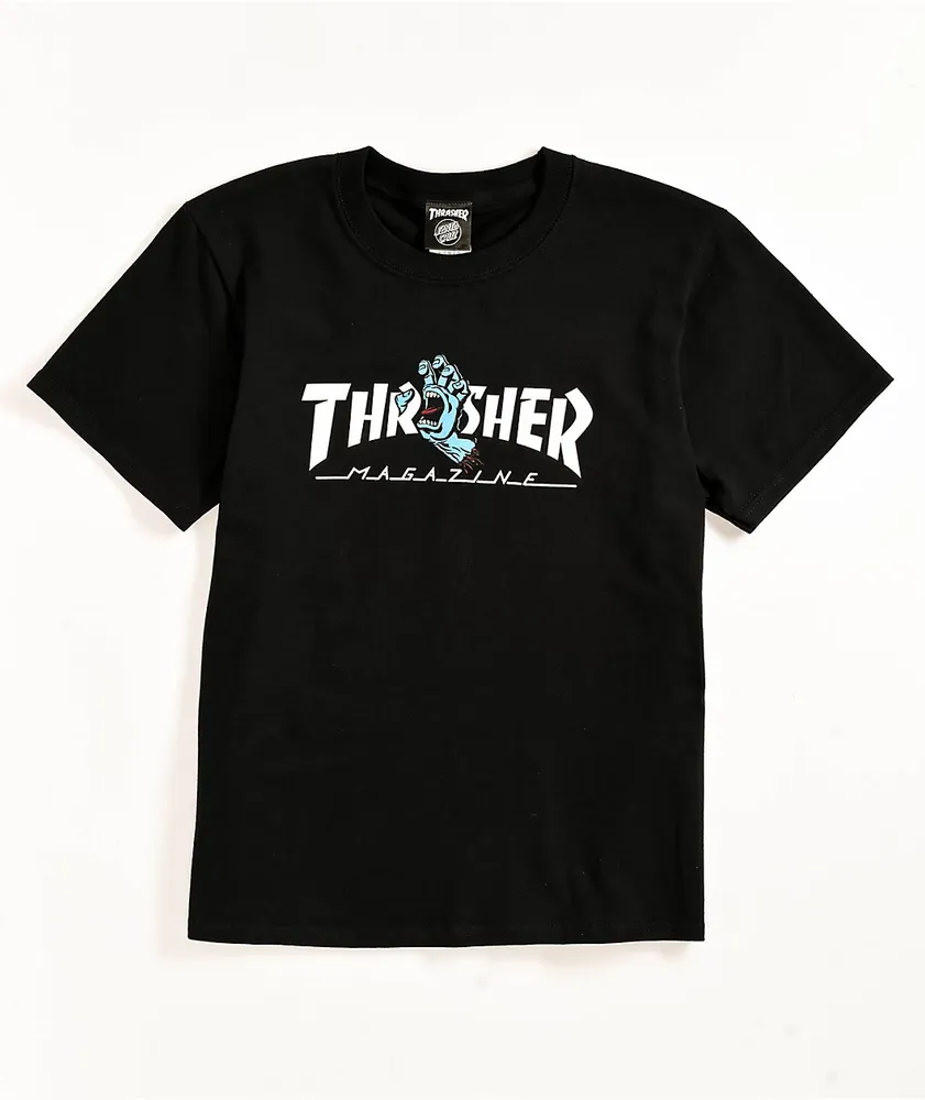 Santa Cruz x Thrasher Kids Screaming Hand Black T-Shirt