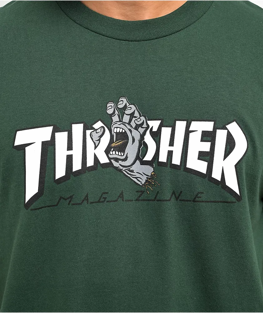 Santa Cruz x Thrasher Screaming Logo Green T-Shirt 