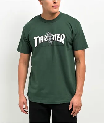 Santa Cruz x Thrasher Screaming Logo Green T-Shirt 