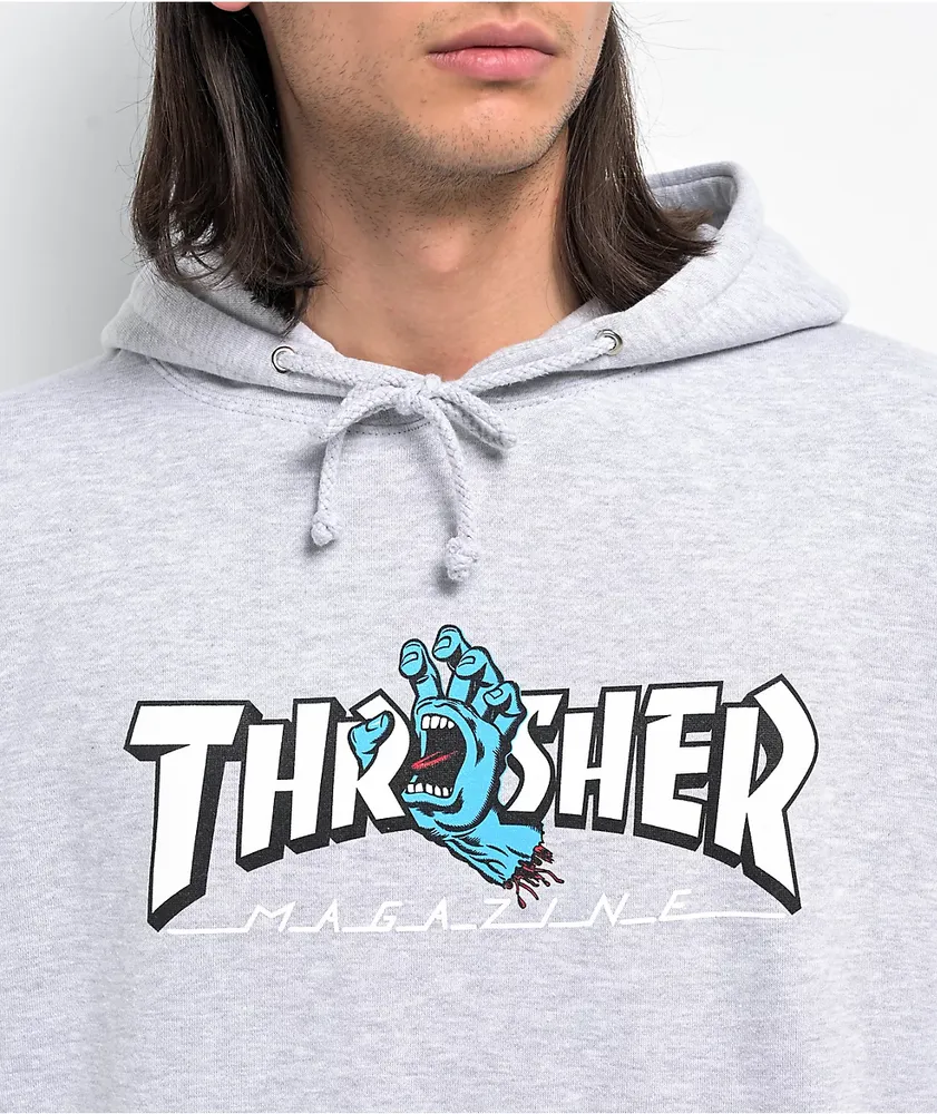 Santa Cruz x Thrasher Screaming Logo Grey Hoodie