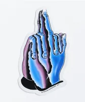 Sausage Praying Finger Chrome Sticker