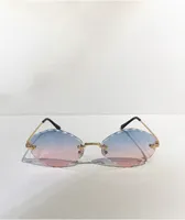 Scalloped Ombre Blue & Purple Sunglasses