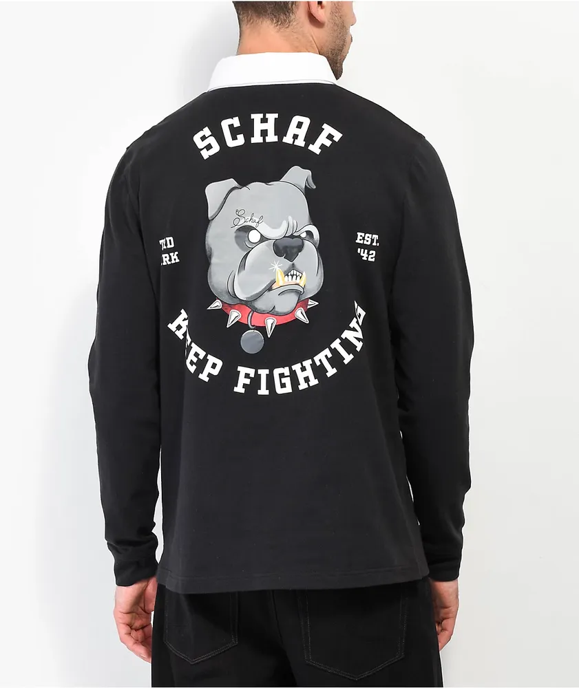 Schaf Black & White Long Sleeve Rugby Shirt