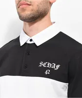 Schaf Black & White Long Sleve Rugby Shirt