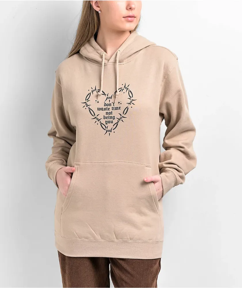 Schaf Don't Waste Time Beige Hoodie