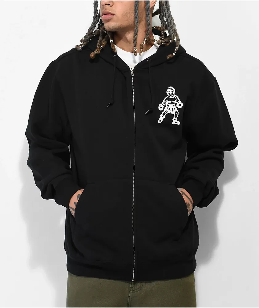 Schaf Keep Fighting Black Zip Hoodie