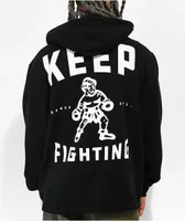 Schaf Keep Fighting Black Zip Hoodie