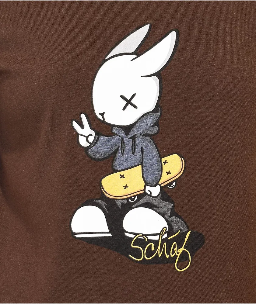 Schaf Peace Out Rabbit Brown T-Shirt