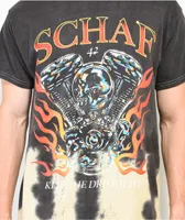 Schaf V Twin Black & Yellow Tie Dye T-Shirt