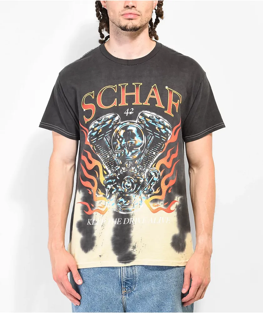 Schaf V Twin Black & Yellow Tie Dye T-Shirt