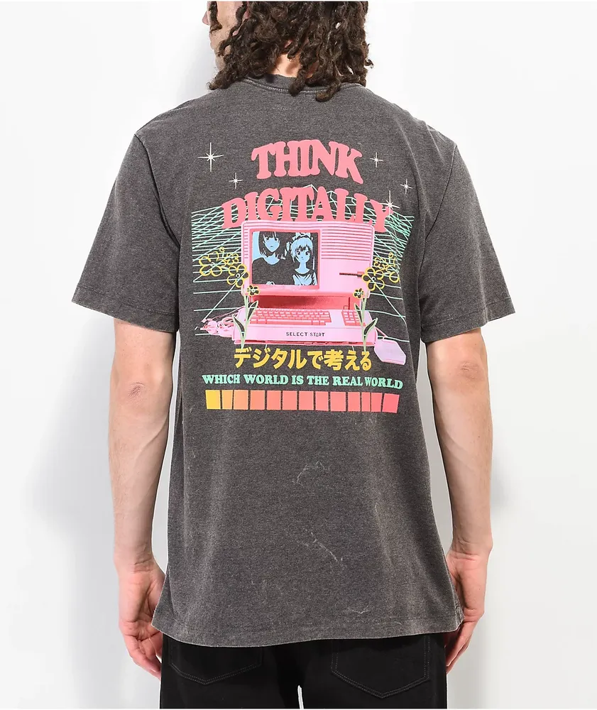 Select Start Think Digitally Black Wash T-Shirt