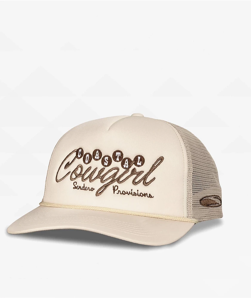 Sendero Coastal Cowgirl Cream & Brown Trucker Hat