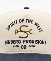 Sendero S Bar Cream & Blue Snapback Hat