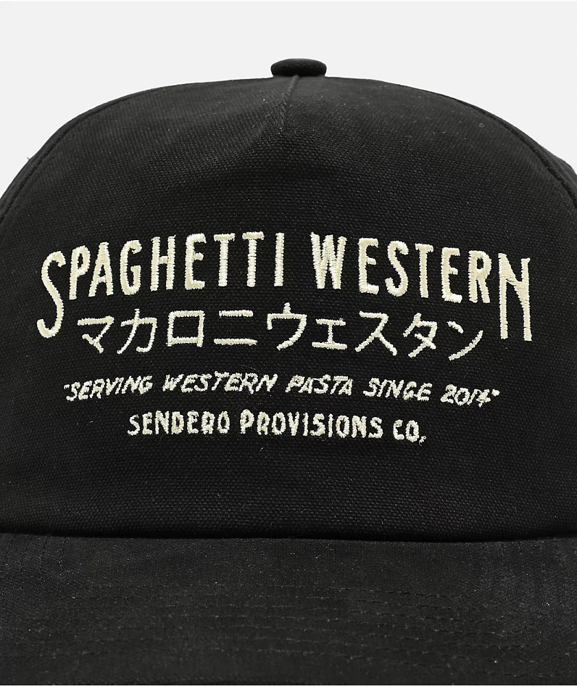 Sendero Spaghetti Western Black Strapback Hat