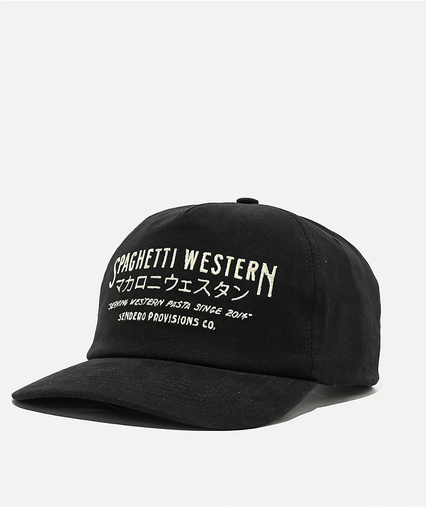 Sendero Spaghetti Western Black Strapback Hat