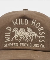 Sendero Wild Wild Horses Brown Snapback Hat