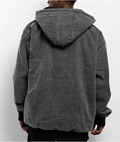 Shaka Wear Aged Canvas Fur Black Wash Work Jacket