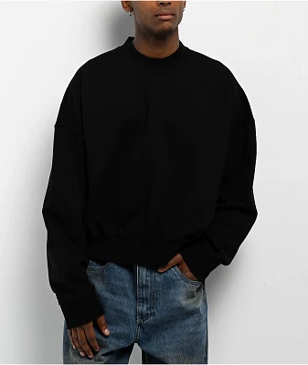 Shaka Wear Black Crop Crewneck Sweatshirt