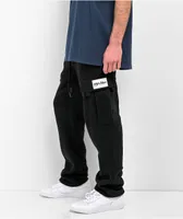 Shaka Wear Black Fleece Cargo Sweatpants