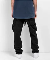 Shaka Wear Black Fleece Cargo Sweatpants