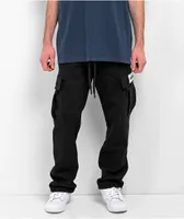 Shaka Wear Black Fleece Cargo Sweatpants