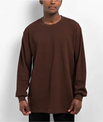 Shaka Wear Brown Heavyweight Long Sleeve Thermal T-Shirt