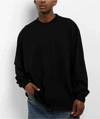 Shaka Wear Designer Garment Dye Black Long Sleeve T-Shirt