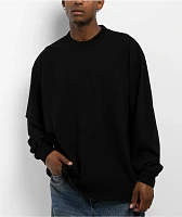 Shaka Wear Designer Garment Dye Black Long Sleeve T-Shirt