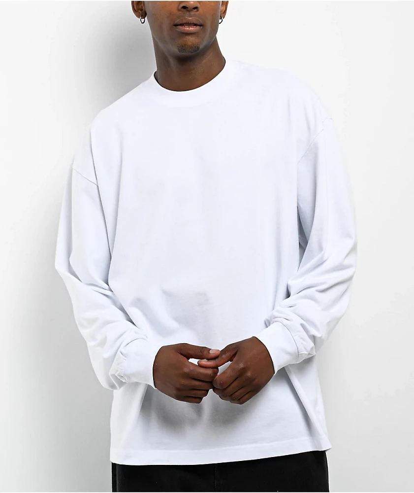 Shaka Wear Designer Garment Dye White Long Sleeve T-Shirt