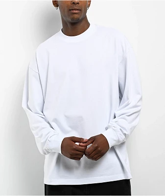 Shaka Wear Designer Garment Dye White Long Sleeve T-Shirt