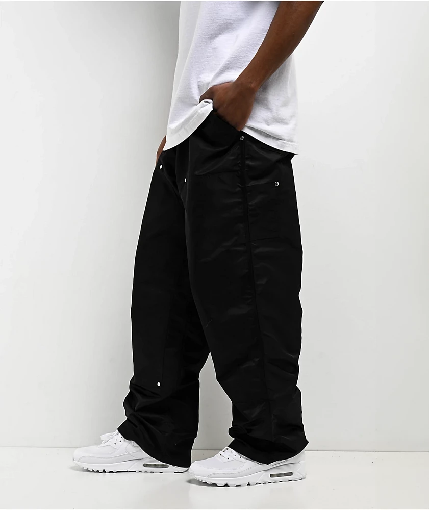 Shaka Wear Double Knee Black Nylon Cargo Pants