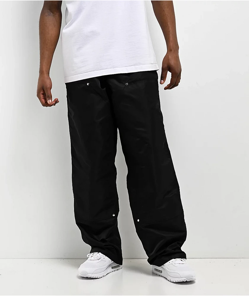 Shaka Wear Double Knee Black Nylon Cargo Pants