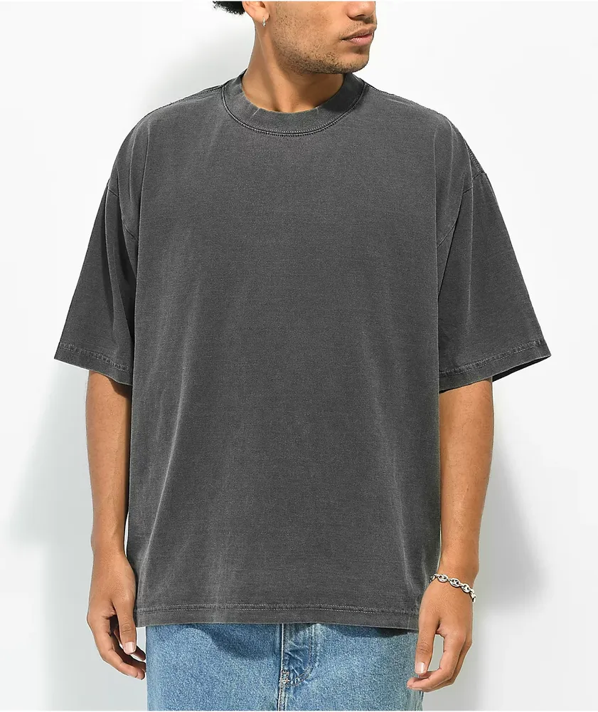 Shaka Wear Embroidered Logo Charcoal Heavyweight T-Shirt