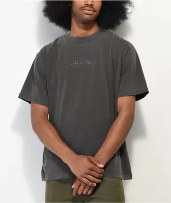 Shaka Wear Embroidered Logo Charcoal Heavyweight T-Shirt