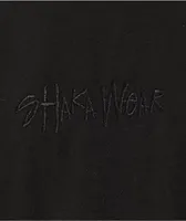 Shaka Wear Embroidered Logo Garment Dye Black Heavyweight T-Shirt