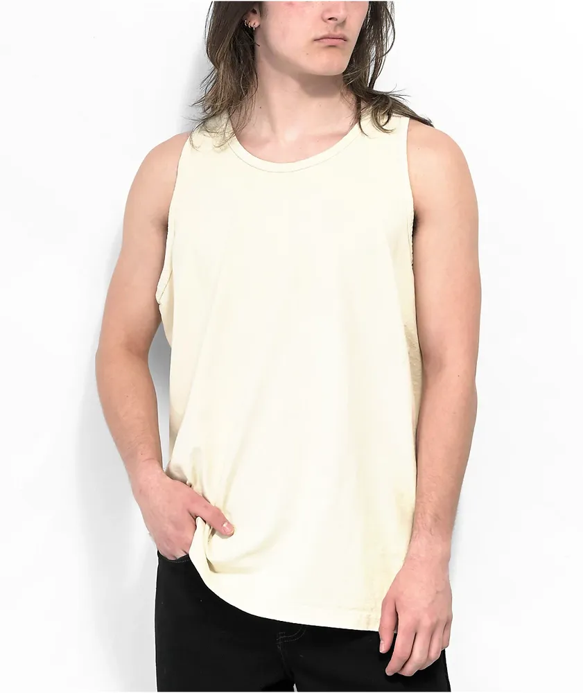 Shaka Wear Garment Dye Creme Heavyweight Tank Top