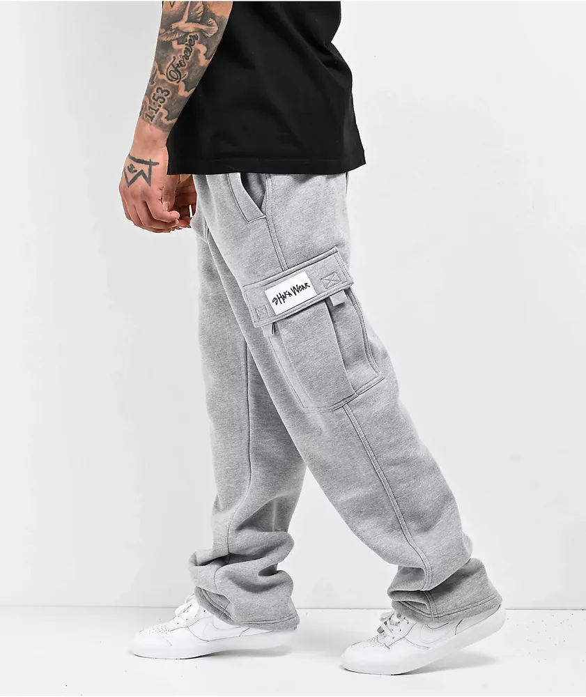 Shaka Wear Grey Fleece Cargo Sweatpants